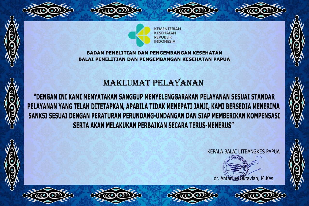 Maklumat Pelayanan Balai Litbangkes Papua - 1